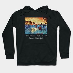 Sunset Waterfall Impressionism Hoodie